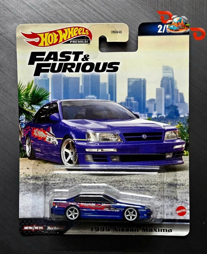 Hot Wheels Premium - Fast and Furious Set of 5 - BMW M3 E46, 1999 Nissan Maxima, Custom Mustang, Alfa Romeo Giulia Sprint GTA ,Custom Acura Integra Sedan GSR - Image 3