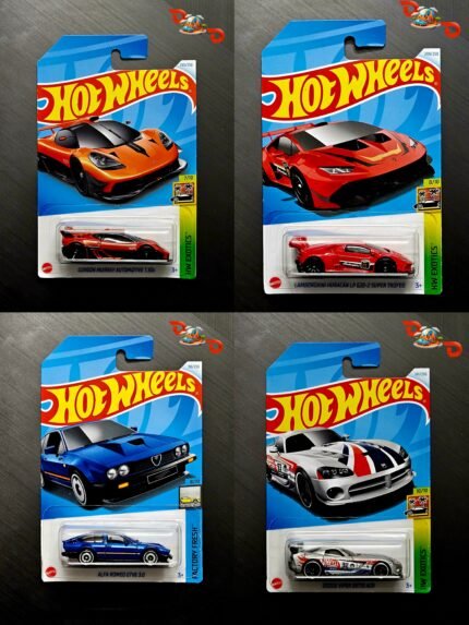 Hot Wheels - Gordon Murray Automotive T.50s,Lamborghini Huracan LP 620 -2 Super TROFEO, Dodge Viper SRT10 ACR , ALFA ROMEO GTV6 3.0