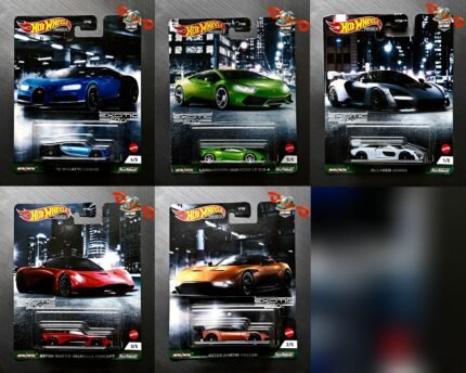 Hot Wheels Premium - Exotic Envy Set of 5 - '16 Bugatti Veyron , Lamborghini Huracan LP 610-4 , Aston Martin Valhalla Concept, Aston Martin Vulcan , McLaren Senna