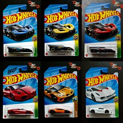 Hot Wheels (CMB 22) - Bugatti Bolide(Blue/Yellow/Red),Lamborghini Sterrato,Lamborghini Reventon,Lamborghini Sesto Elemento