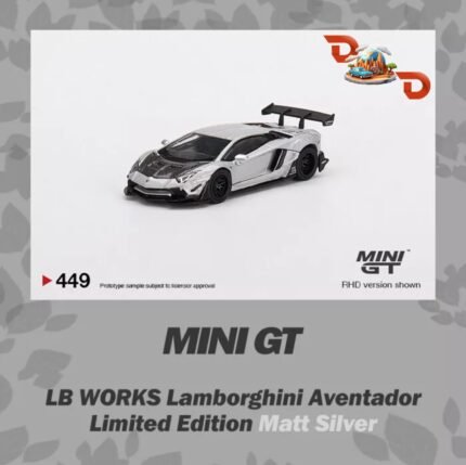 Mini GT LB Works Lamborghini Aventador Limited Edition Matt Silver
