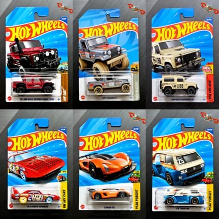 Hot Wheels (CMB 26) - Land Rover Defender 90, 15 Land Rover Defender Double Cab, Jeep Scrambler, Czinger 21C, 70 Plymouth Superbird, VW T3 Custom