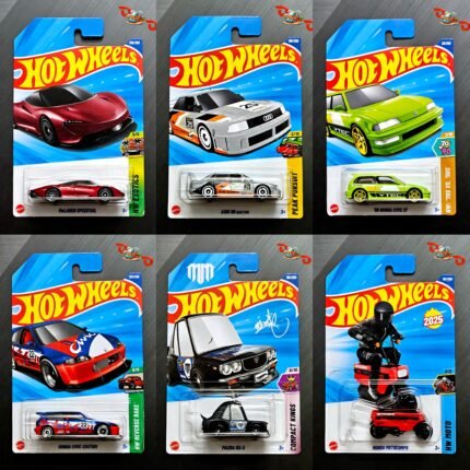 Hot Wheels (CMB 33) - Mclaren Speedtail, Audi 90 Quattro, Honda Civic Custom, Honda Motocompo, 90 Honda Civic EF, Mazda RX-3