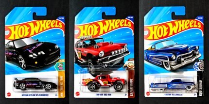 Hot Wheels IMP-CMB22 - Nissan Skyline GTR BCNR33, Big Air Bel Air, Custom 63 Cadillac