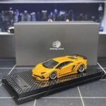 Rotating Wheel RW 1/64 Rowen Aventador S Resin Model Pearl Yellow
