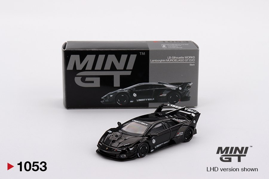 20251122091204215 Mini GT - LB Works Lamborghini Murcielago GT Evo Black - Image 1