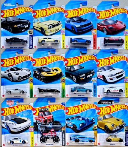 Hot Wheels CMB SP4 - NISSAN SKYLINE GTR BNR32, 92 BMW M3, FORD MUSTANG DARK HOUSE, MCLAREN F1, PAGANI UTOPIA, BUGATTI BOLIDE, 87 AUDI QUATTRO, 98 SUBARU IMPREZA, 96 PORSHE CARRERA, MAZDA AUTOZAM, JACK HAMMER, BUMBLE BEE