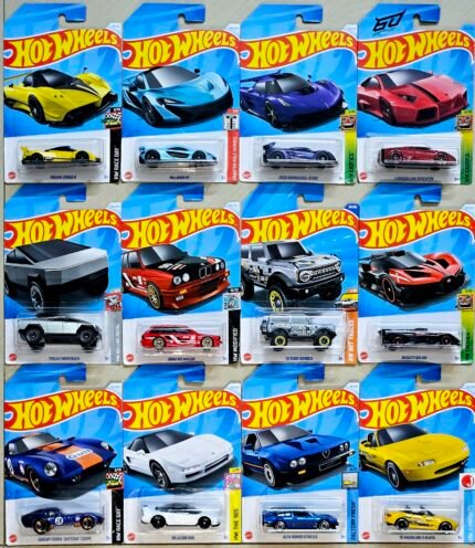 Hot Wheels CMB SP3 - LAMBORGHINI REVENTON,2020 KOENIGSEGG JESKO,MCLAREN P1,PAGANI ZONDA R, '21 FORD BRONCO,'90 ACURA NSX,SHELBY COBRA "DAYTONA" COUPE,BMW M3 WAGON,ALFA ROMEO GTV6 3.0,'91 MAZDA MX-5 MIATA,BUGATTI BOLIDE,TESLA CYBERTRUCK