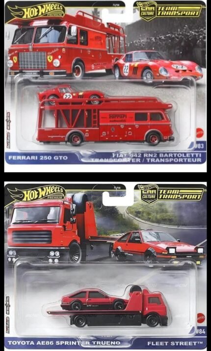 Hot Wheels Premium Team Transport & Euro Hauler Set  Ferrari 250 GTO& Toyota AE86