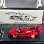 Peako Model  1/64 Scale Apollo IE Red with Gold Wheel Limited 1000 pcs - Image 3