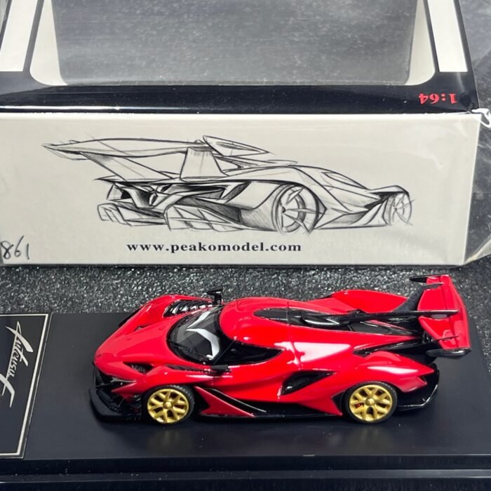 Peako Model  1/64 Scale Apollo IE Red with Gold Wheel Limited 1000 pcs - Image 3