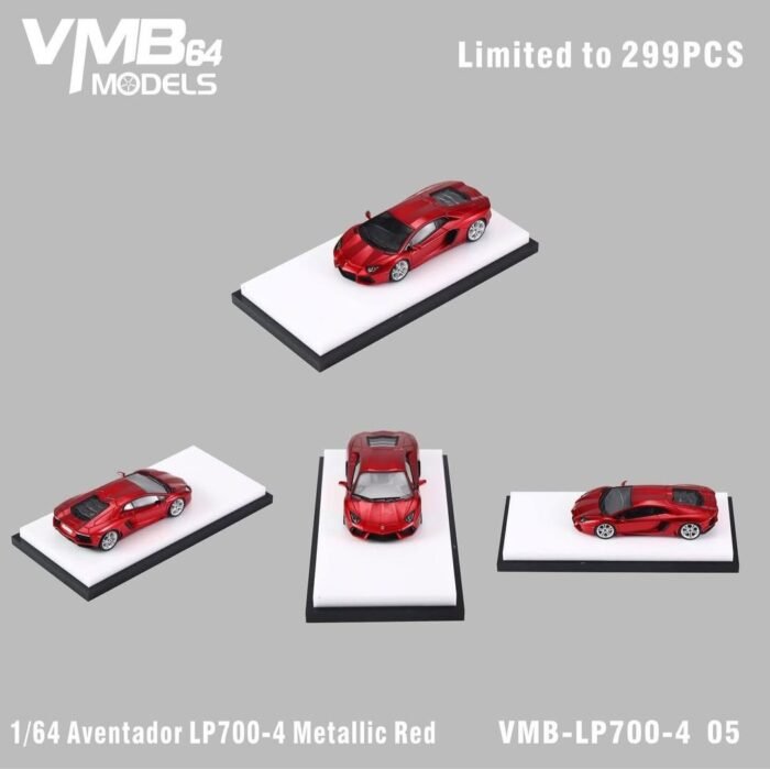 VMB 1:64 Lamborghini Aventador LP700-4 Metallic Red - Image 2