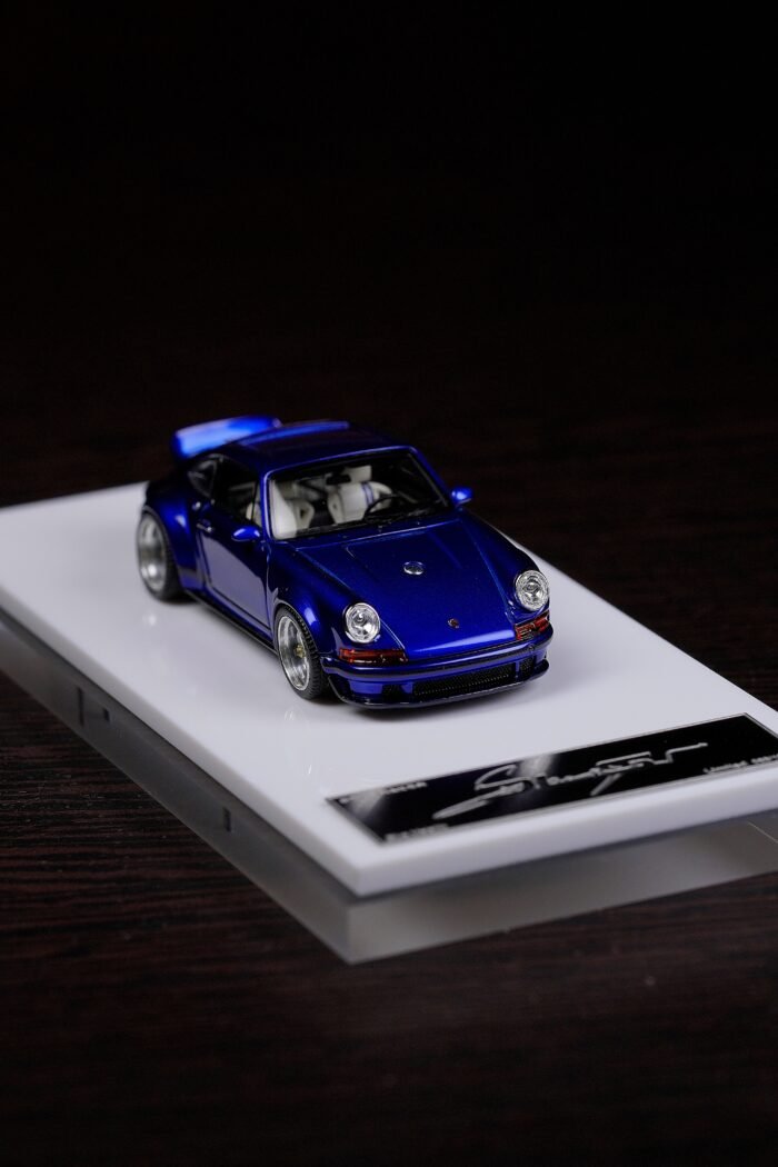 Deepmaker 1:64 Porsche Singer DLS Blue Metallic Resin Model Car