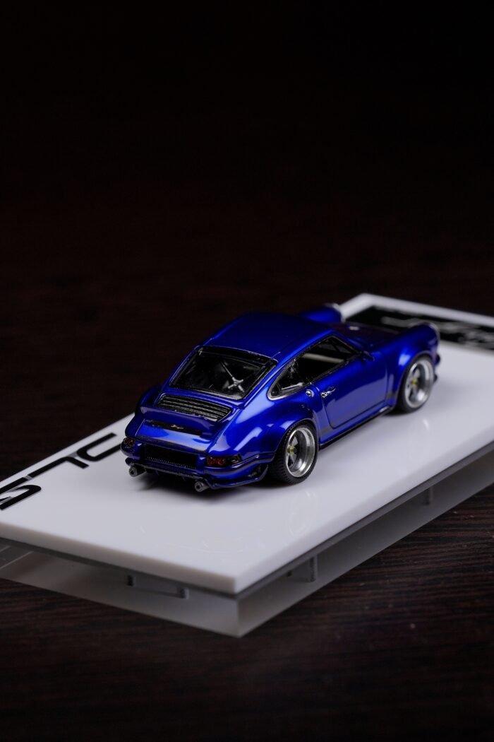Deepmaker 1:64 Porsche Singer DLS Blue Metallic Resin Model Car back angle