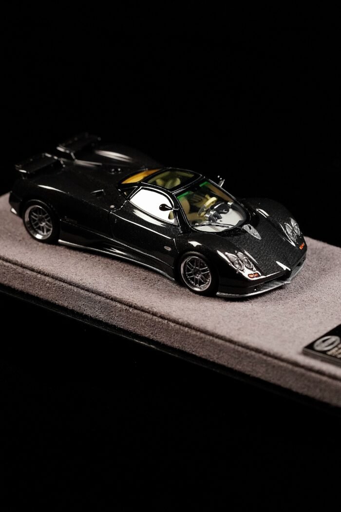 Figart Model 1:64 Pagani Zonda C12S 2000 Black Carbon Fiber Resin Model Car - Image 4