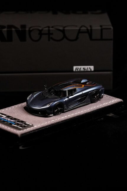 Gryning 1:64 Koenigsegg  Jesko Absolut 7332 Deep Sea Blue / Sweet Mandarin Resin Model Car
