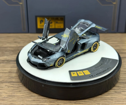 PGM 1:64 2026 HEC Exclusive - Lamborghini Aventador LB LP700-4 Techwrap Blue-Grey