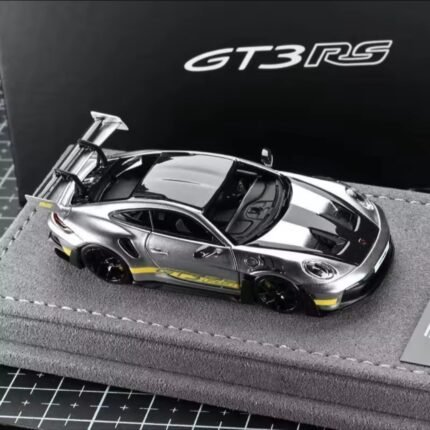 Timothy & Pierre 1:64 Porsche 992 GT3Rs Tungsten Steel Silver Resin Model Car Front