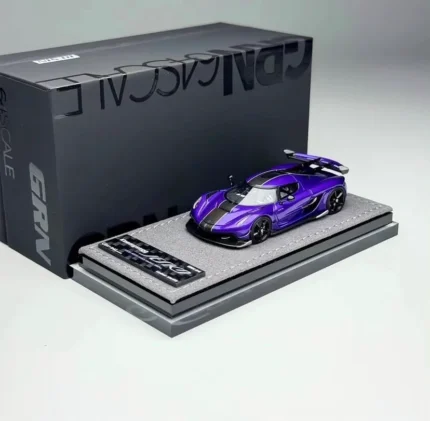 Gryning  1:64 Koenigsegg Jesko Attack in Pearl Purple/Carbon Fiber Resin Model Car